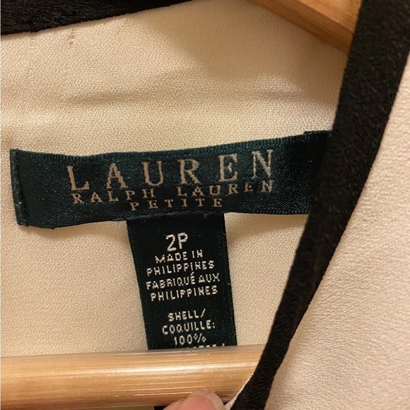 Lauren by Ralph Lauren Elegant Black and Off-white Sleeveless NWT Dress Sz 2P - Picture 3 of 16